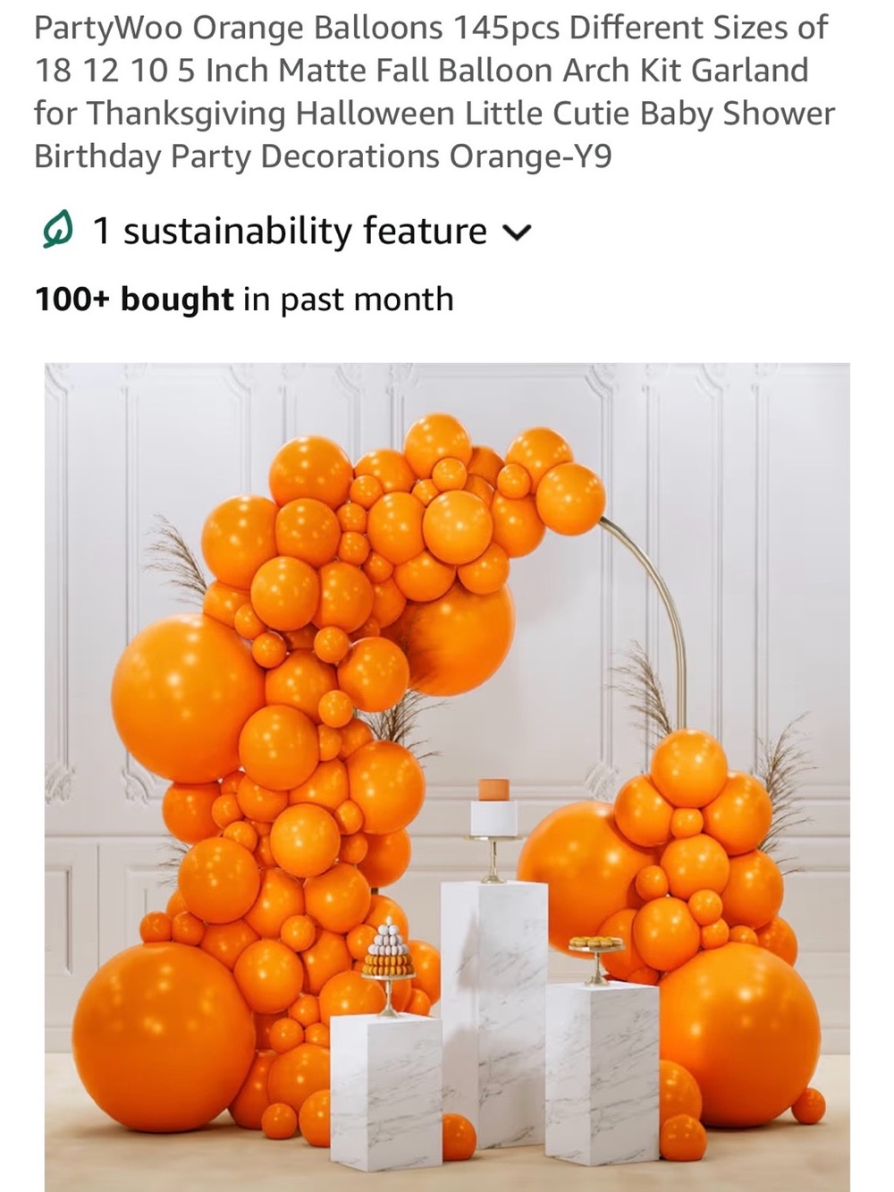 Orange Balloon Garland Kit — Bright Orange Balloon Arch for Home Party Supplies